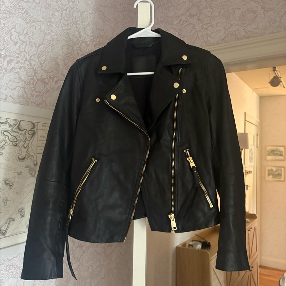 ALL SAINTS Leather Jacket. Size 4.